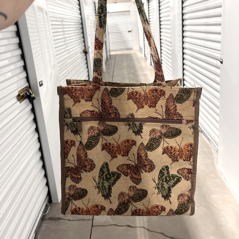 Vintage Butterfly Print Tote Bag